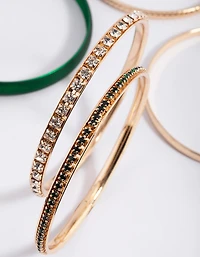 Bracelet diamant perlé vert 5-pack