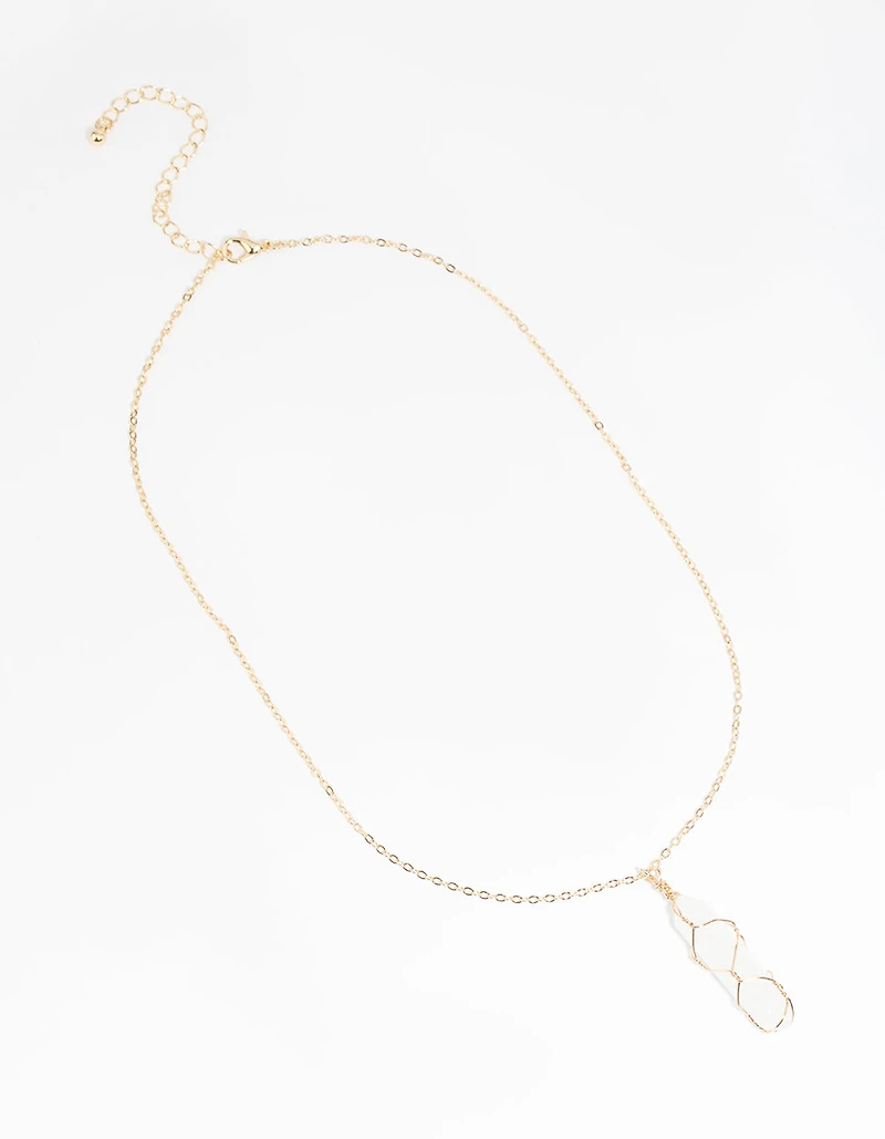 Gold Moonstone Shard Necklace