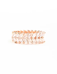 Rose Gold Plated Cubic Zirconia Navette Ring