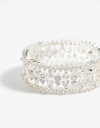 Silver Plated Cubic Zirconia Ring