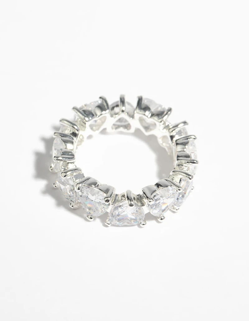 Silver Cubic Zirconia Heart Ring