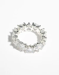 Silver Cubic Zirconia Heart Ring