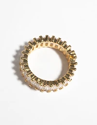 Gold Cubic Zirconia Baguette Ring