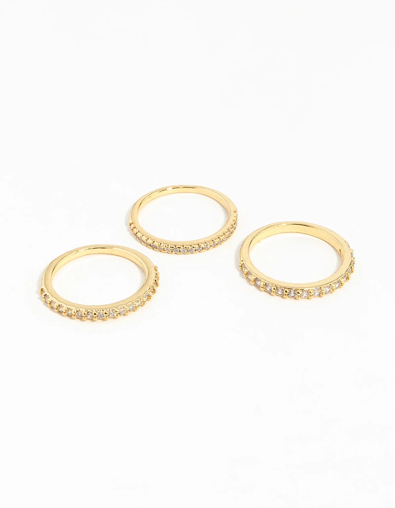 Silver Cubic Zirconia Fine Ring Stack