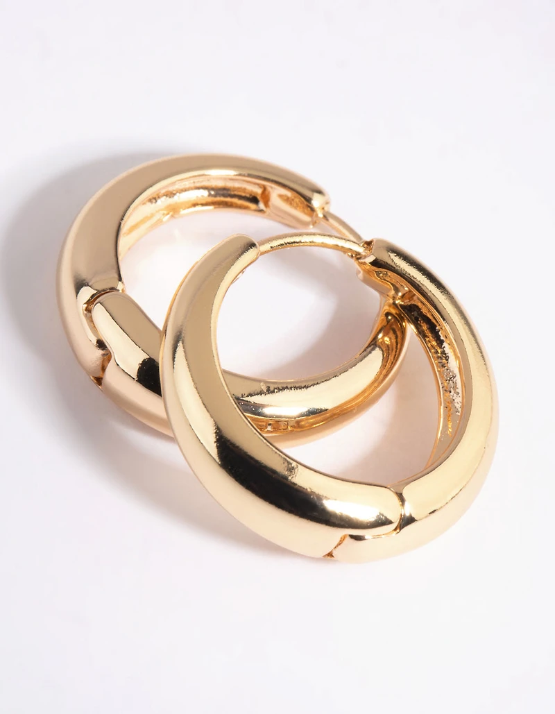 Gold Huggie Hoop Earrings