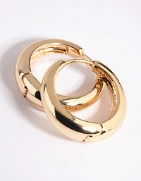 Gold Huggie Hoop Earrings