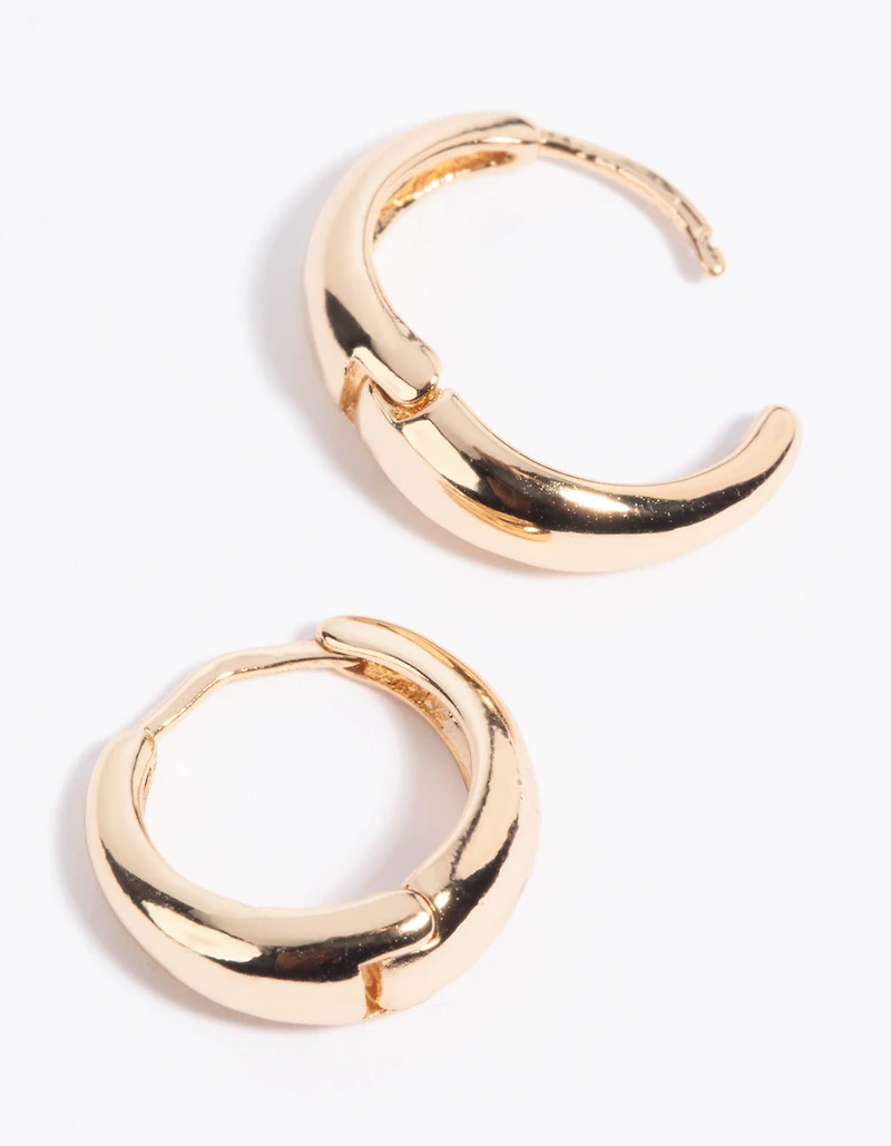 Gold Huggie Hoop Earrings