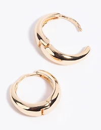 Gold Huggie Hoop Earrings
