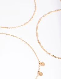 Gold Disc & Chain Anklet Pack