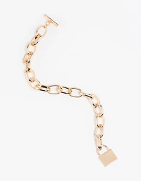 Gold Padlock Chain Bracelet