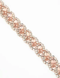 Rose Gold Diamante Link Bracelet