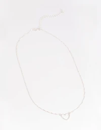 Silver Open Heart Necklace