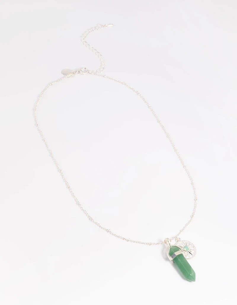 Green Fluorite Shard Disc Necklace