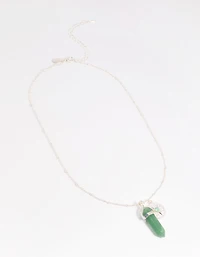 Green Fluorite Shard Disc Necklace