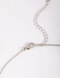 Silver Diamond Simulant Vine Necklace & Earrings Set