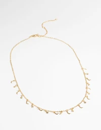 Gold Plated Star & Moon Necklace