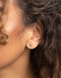 Boucles d'oreilles puces-croix en argent sterling