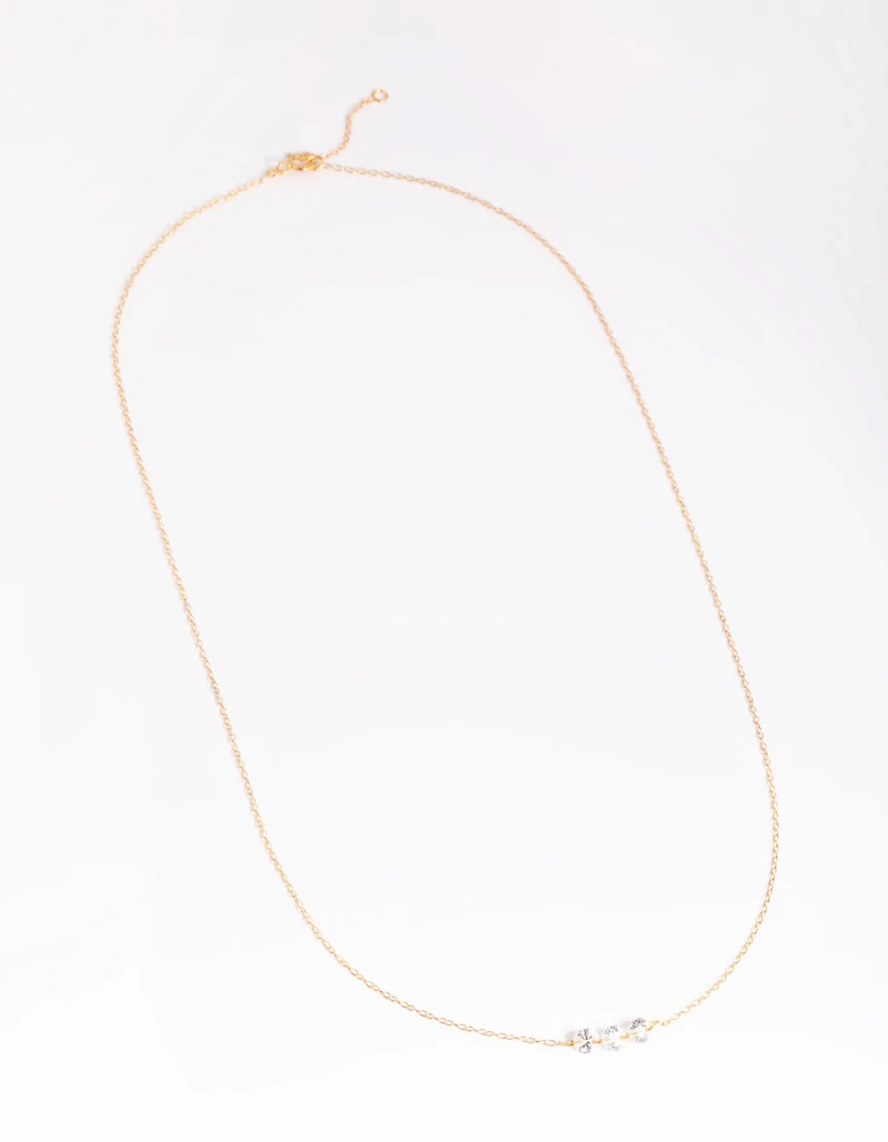 Gold Plated Sterling Silver Crystal Necklace