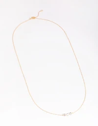Gold Plated Sterling Silver Crystal Necklace