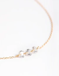 Gold Plated Sterling Silver Crystal Necklace