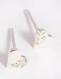 Sterling Silver Heart Stud Earrings