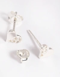 Sterling Silver Heart Stud Earrings