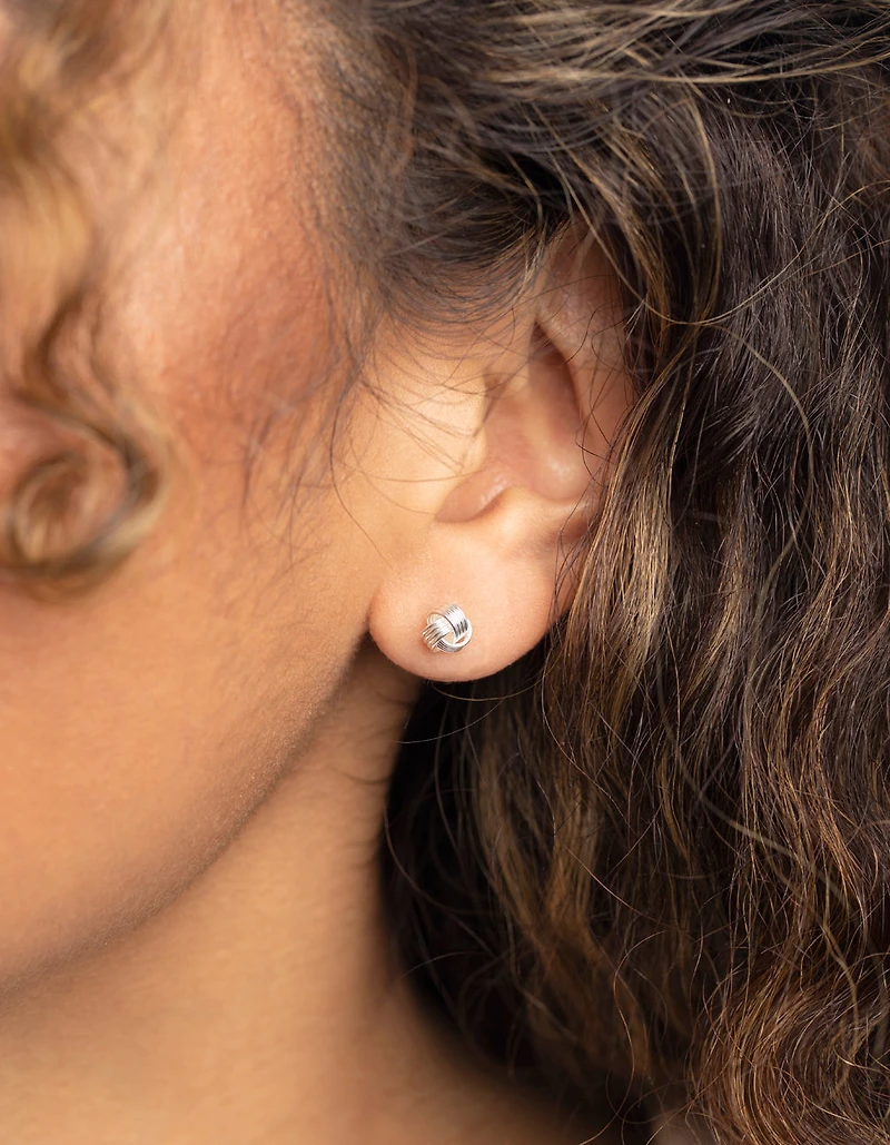 Sterling Silver Knot Stud Earrings