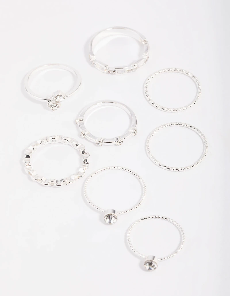 Diamante Chain Ring Stack Pack