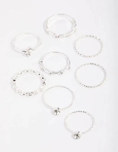 Diamante Chain Ring Stack Pack