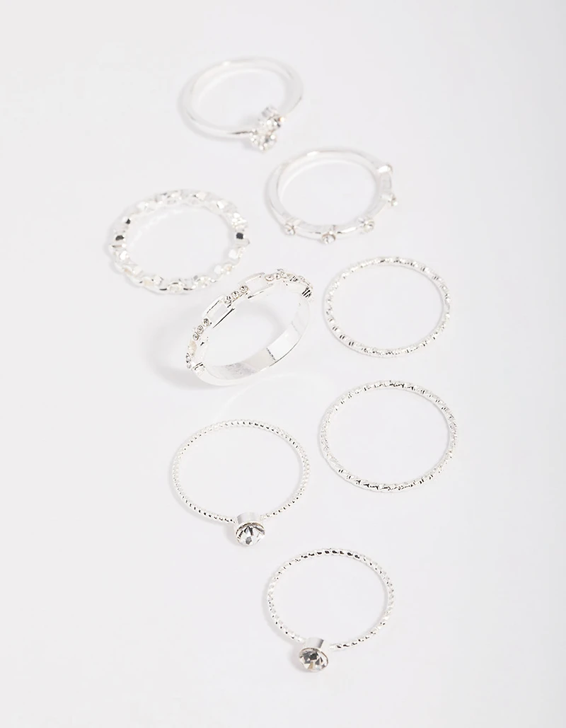 Diamante Chain Ring Stack Pack