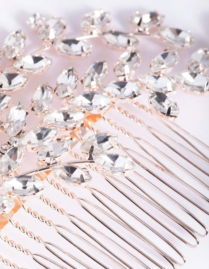 Rose Gold Country Posy Comb