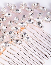 Rose Gold Country Posy Comb