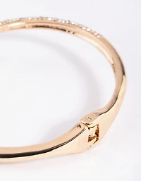 Gold Diamante Snake Hinge Bracelet
