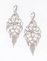 Silver Diamante Statement Earrings