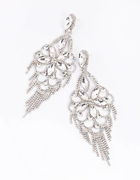 Silver Diamante Statement Earrings