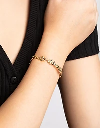 Gold Plated Leaf Cuff Bracelet
