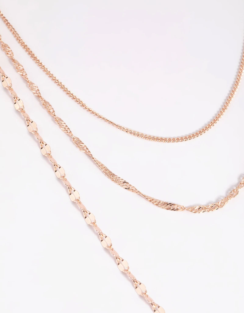 Rose Gold Dainty Chain Lariat Necklace