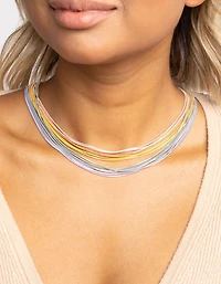 Collier en couches de chaîne arc-en-ciel