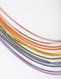 Collier en couches de chaîne arc-en-ciel