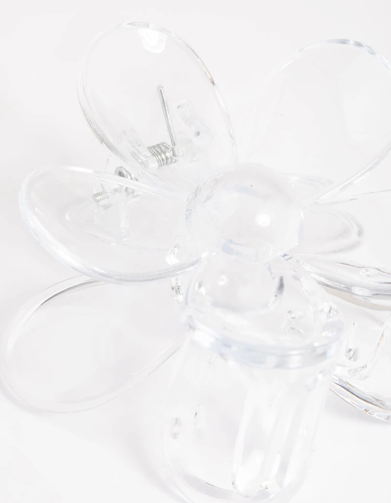 90s Clear Daisy Flower Claw Clip