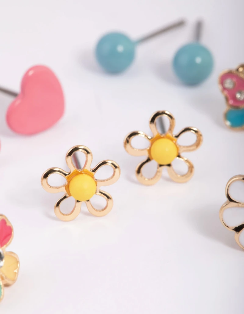 Kids Bright Garden Stud Earring 6-Pack
