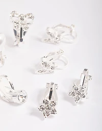 Kids Diamante Butterfly Clip-On Earring 5-Pack