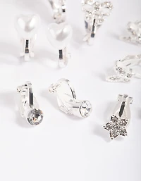 Kids Diamante Butterfly Clip-On Earring 5-Pack