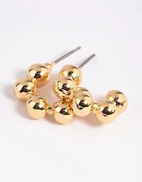 Gold Plated Ball Hoop Earrings