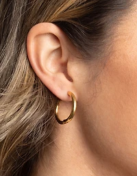 Waterproof Gold Plated Stainless Steel Classic Huggie Hoop Earrings