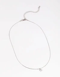 Waterproof Stainless Steel Cubic Zirconia Solitaire Necklace