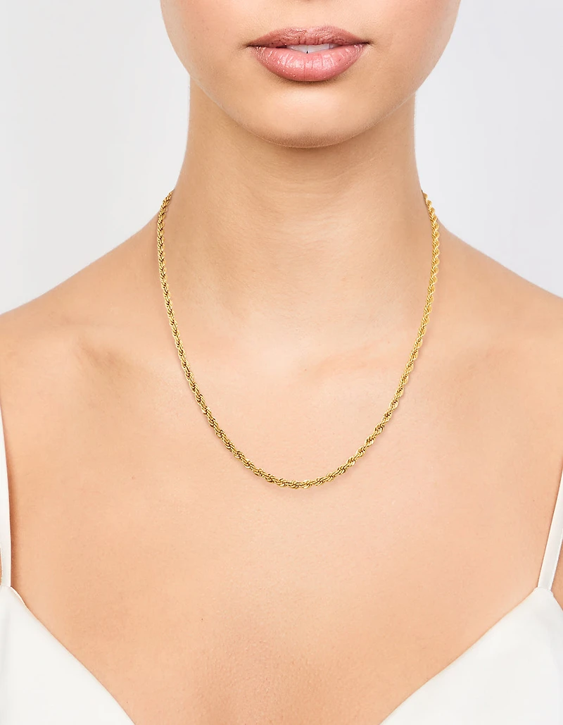 Waterproof Gold Plated Stainless Steel Twisted Chain Necklace