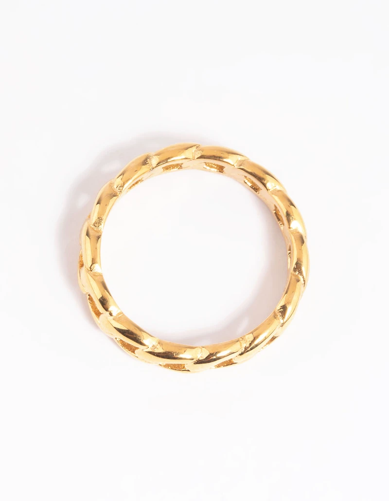 Waterproof Gold Plated Stainless Steel Chain Ring