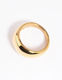 Waterproof Gold Plated Stainless Steel Dome Ring