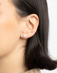 Boucles d’oreilles cubiques en zircone en argent sterling Sun Stud